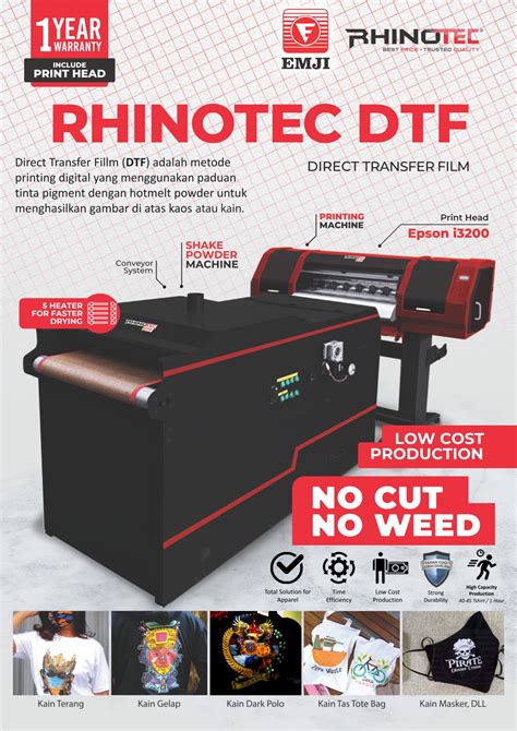 Mesin Rhinotec Dtf Digital Transfer Film Printer