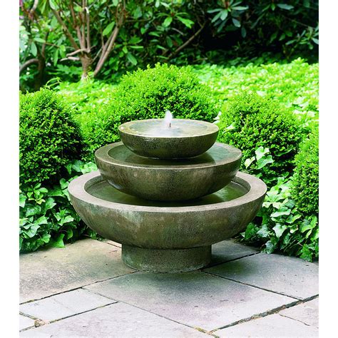 Low Floor Platia Outdoor Water Fountain Kinsey Garden Decor
