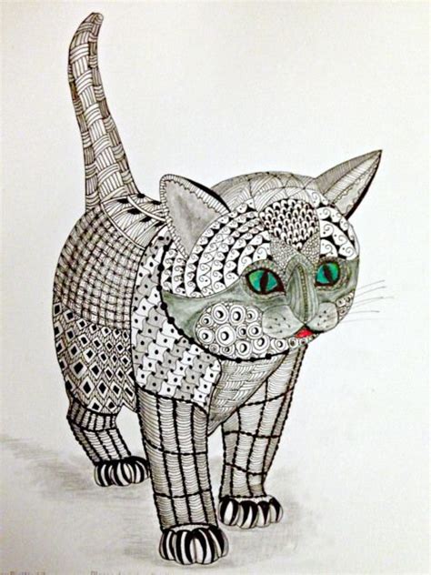 Efie Goes Zentangle Kitten Van Ben Kwok Cat Coloring