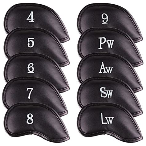 Premium Magnetic Leather Iron And Wedge Golf Club Head Covers Set Of