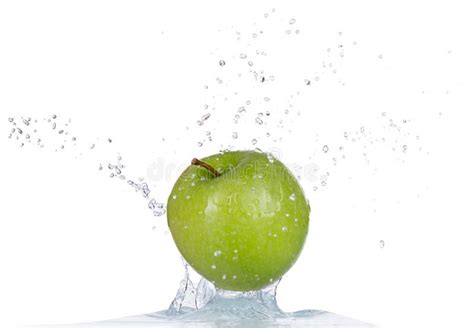 Fresh Apple In Water Splash On White Backround Stock Photo Image Of