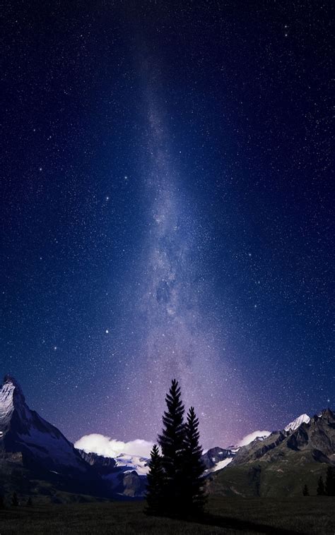 Milky Way Night Sky Mountains Free 4k Ultra Hd Mobile
