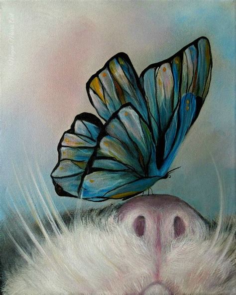 Butterfly Wall Art Cat And Butterfly Canvas Art By Meganmorrisart £24