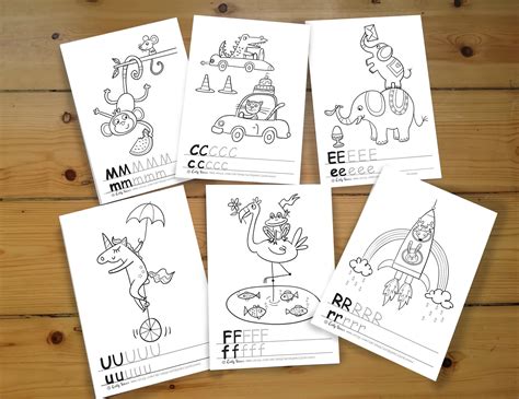 Phonics Colouring Sheets Instant Download Alphabet Colouring In