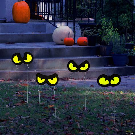 Mini Halloween Glow In The Dark Eyes Yard Signs 12 Pc Oriental Trading