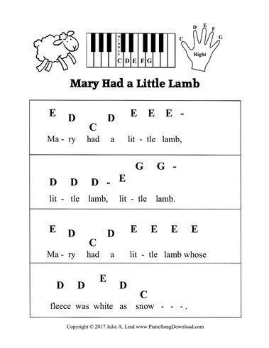 All ▾ free sheet music sheet music books digital sheet music musical equipment. Mary Had a Little Lamb pre staff piano sheet music. A ...