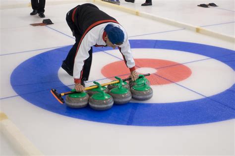 Team Members Play In Curling During Ix International Medexpert Curling