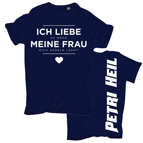 M Nner T Shirt Ich Liebe Es Wenn Meine Frau Mich Angeln L Sst S Bis