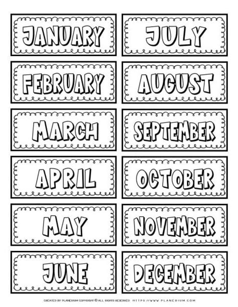 Free Printable Labels Template With Months Of The Year For Teachers Use
