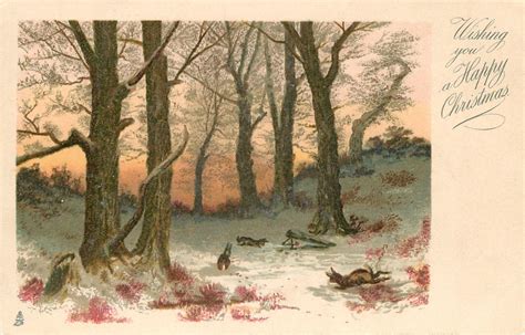 Full Sized Image Wishing You A Happy Christmas Woodland Scene Three