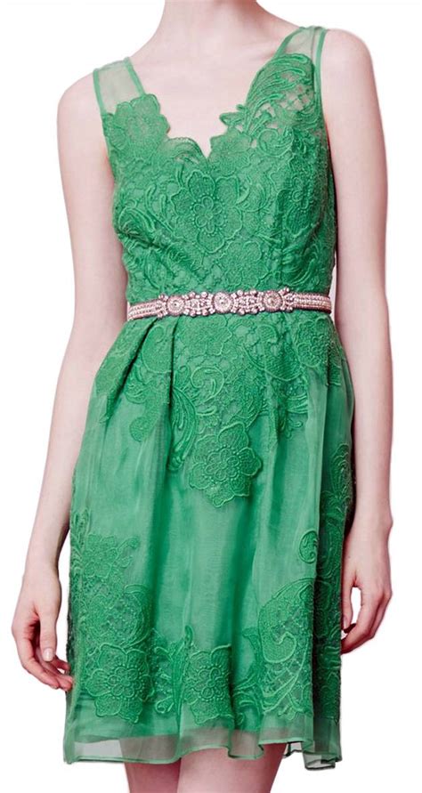 Yoana Baraschi • Green Cloverlace Silk Organza Dress
