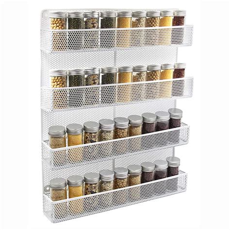 Lelinta Spice Rack And Multi Purpose Organizer Decorative 4 Tier Wall