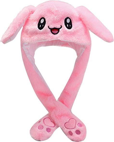 2021 Rabbit Womens Hat Plush Can Move Rabbit Ears Hat With Shiny