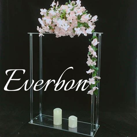 New Rectangle Acrylic Crystal Flower Stand Wedding Table Centerpiece