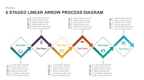 6 Staged Linear Process Diagram Arrow Powerpoint Template And Keynote