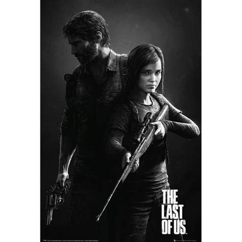 Poster The Last Of Us Le Dernier Dentre Nous Portrait Noir Et Blanc