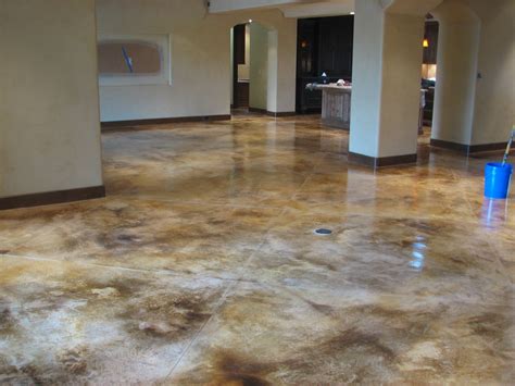 Acid Stained Concrete Basement Floor Abiewne