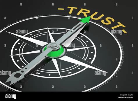 Trust compass concept, 3D rendering Stock Photo - Alamy