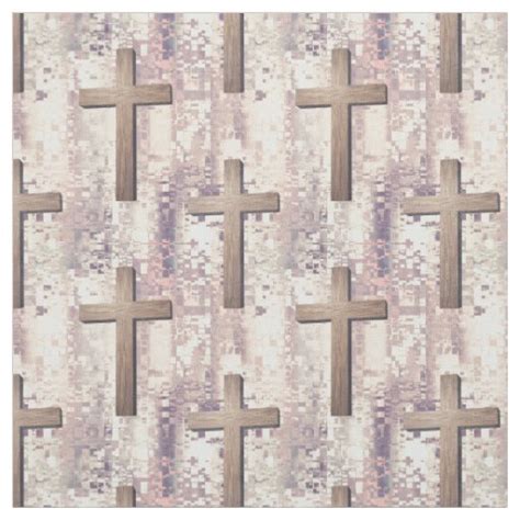 Christian Cross Pattern Fabric Zazzle