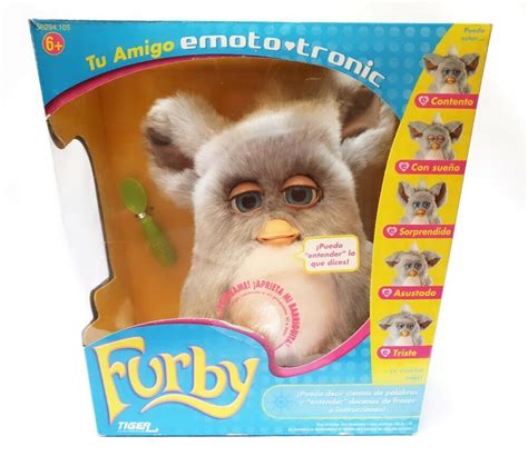 Furby 2005 Emoto Tronic 59294 Sleepy Pink Grey Fur Blue Eyes Complete