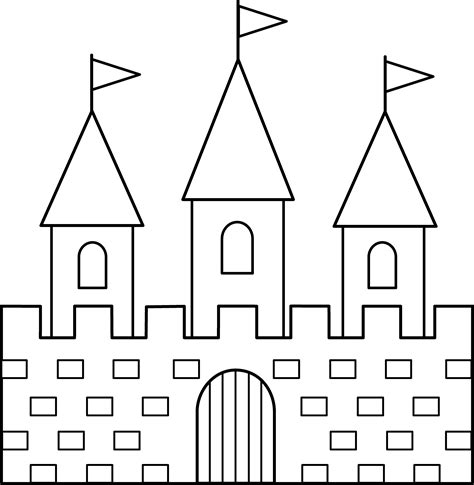 Easy Castle Draw Colouring Pages