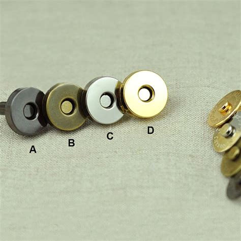 200pcs 14mm Double Rivet Magnetic Purse Snaps Antique Brass In Bag