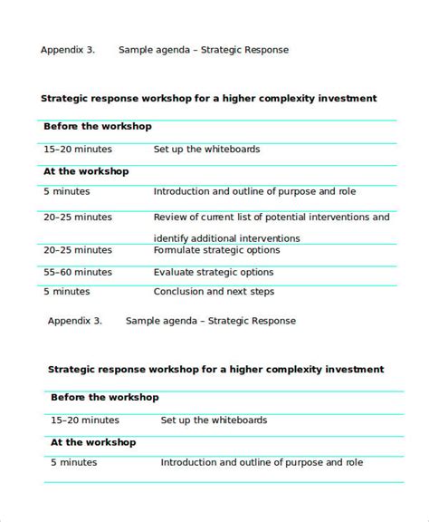 Workshop Agenda Template 7 Free Word Pdf Documents Download