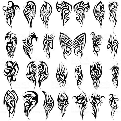 Set Of 24 Tribal Tattoos In Black Color Tribal Tattoos Tribal Art