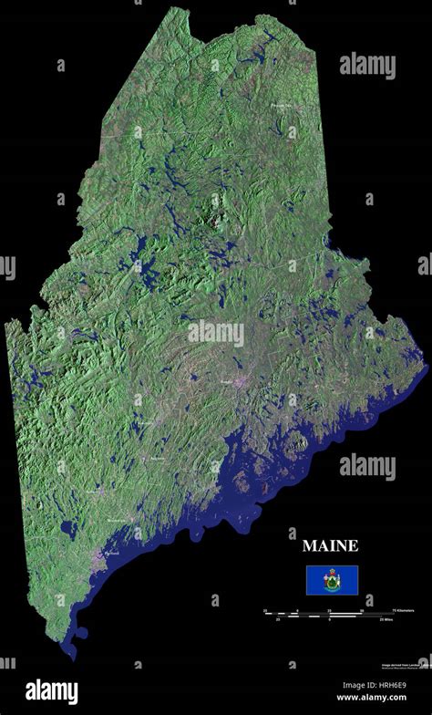 Map Satellite Geography Maine Hi Res Stock Photography And Images Alamy