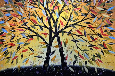 Abstract Landscape Modern Tree Art Painting New Day Dawning