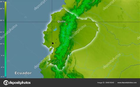 Annual Mean Temperature Ecuador Area Stereographic Projection Legend