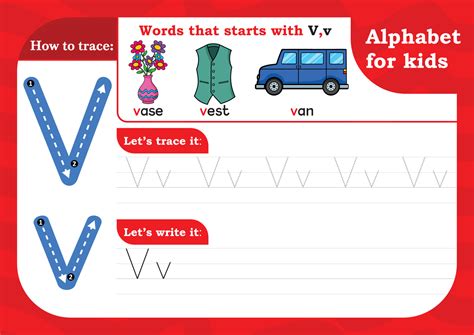 Worksheet Letter V Alphabet Tracing Practice Letter V Letter V