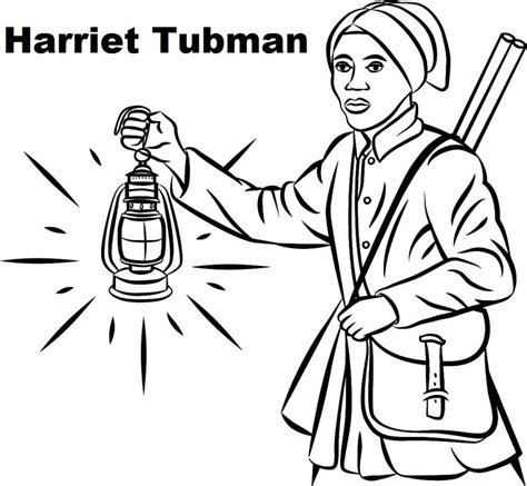 Harriet Tubman Printable Coloring Page Leatecurtis