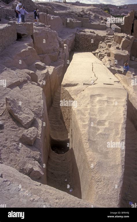 Unfinished Obelisk In Ancient Granite Quarry Aswan Egypt Abandoned