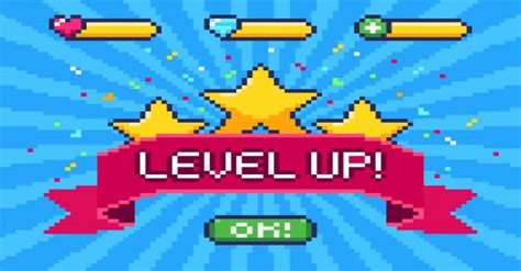 Level Up Screen Pixel Video Game Achievement Pixels 8 Bit Games Ui