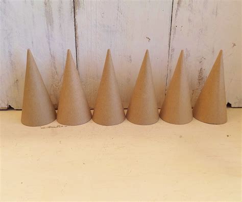 4 Paper Mache Cones Set Of 3 Diy Christmas Nomes Etsy