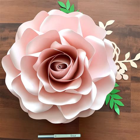 Giant Paper Rose Template Svg Xl Full Size Rose 6 Diy Paper Etsy