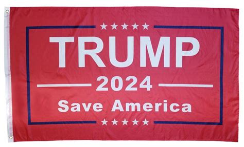 Trump 2024 Save America Red 3x5 Flag Rough Tex 150d Nylon