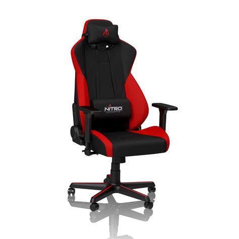 Nitro Concepts S300 Fabric Gaming Chair Inferno Red Black Falcon