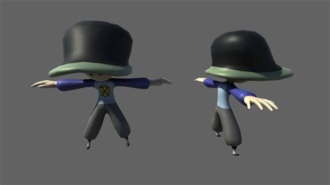 3d Model Rusher Character In Hat Vr Ar Low Poly Cgtrader