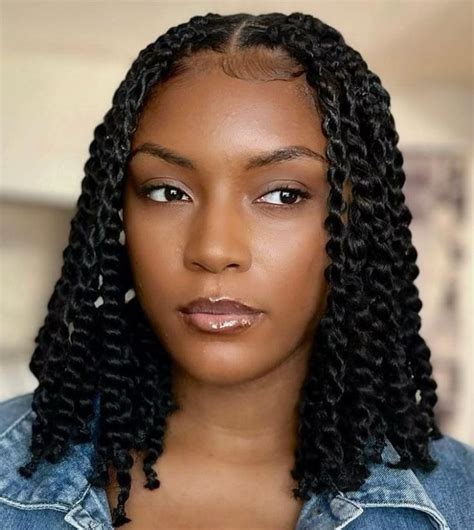 Long Braided Bob With Passion Twist Braids Afro Hair Twists Kinky Twists Hairstyles Protective