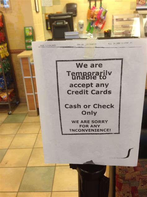Check spelling or type a new query. Credit cards are not accepted. Cash only at this Subway: http://www.cashdrawer.com/always-pay-by ...