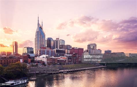 Nashville Skyline At Sunset High Res Stock Photo Getty Images