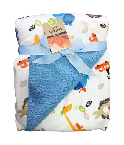 Carters Baby Blanket Animal Print Blue Buy Carters Baby Blanket