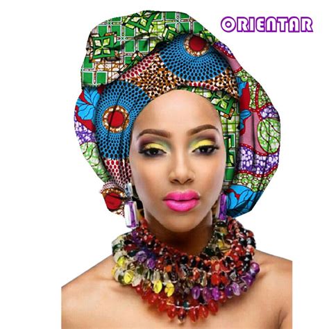 New Fashion Headscarf African Headwraps For Women Sweet Head Scarf For Lady Cotton African Women