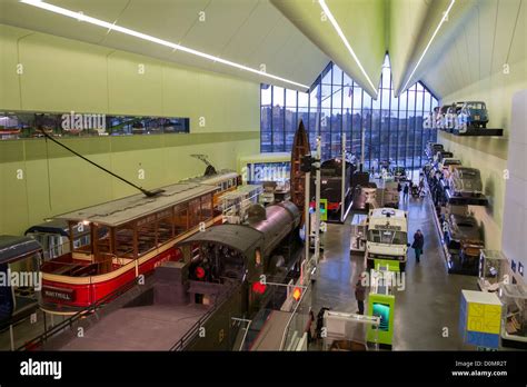 Interior Of New Transport Museum At Riverside Museum In Glasgow Stock