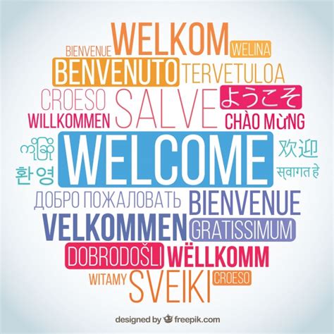 Welcome In Different Languages Vector At Collection