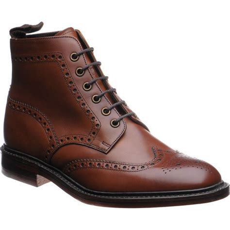 Handmade Mens Brogue Brown Ankle High Leather Boots Mens Dress Leather
