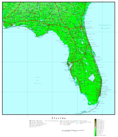Florida Topographic Map Free Free Printable Maps