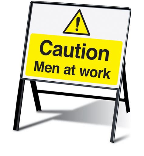 Caution Men At Work Stanchion Sign Seton